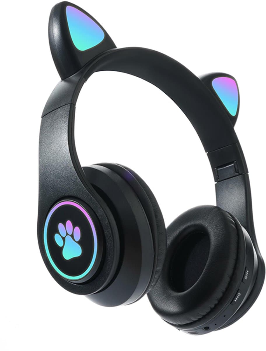 KINSI Bluetooth Gaming Headset - Stylish Kat Oor Design met LED - Verlichting! Perfect voor Meisjes, Compatibel met Alle Apparaten (Tablet / Computer / Telefoon)