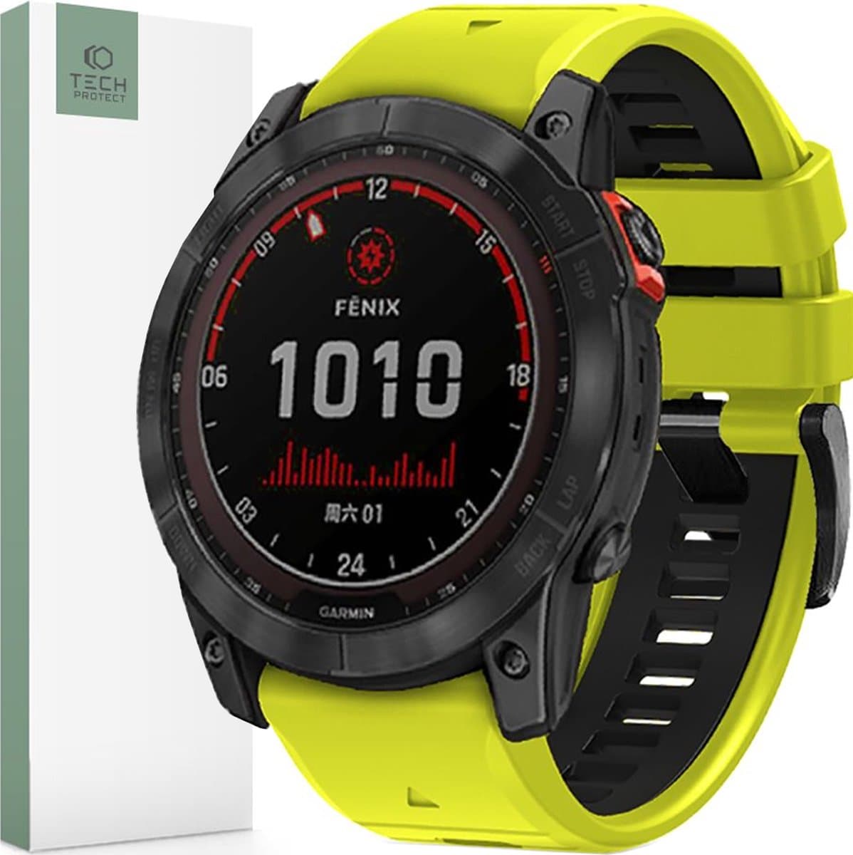 TECH-PROTECT - ICONBAND - PRO GARMIN FENIX - 3 / 5X / 3HR / 5X - PLUS / 6X / 6X - PRO / 7X - LIME/ZWART