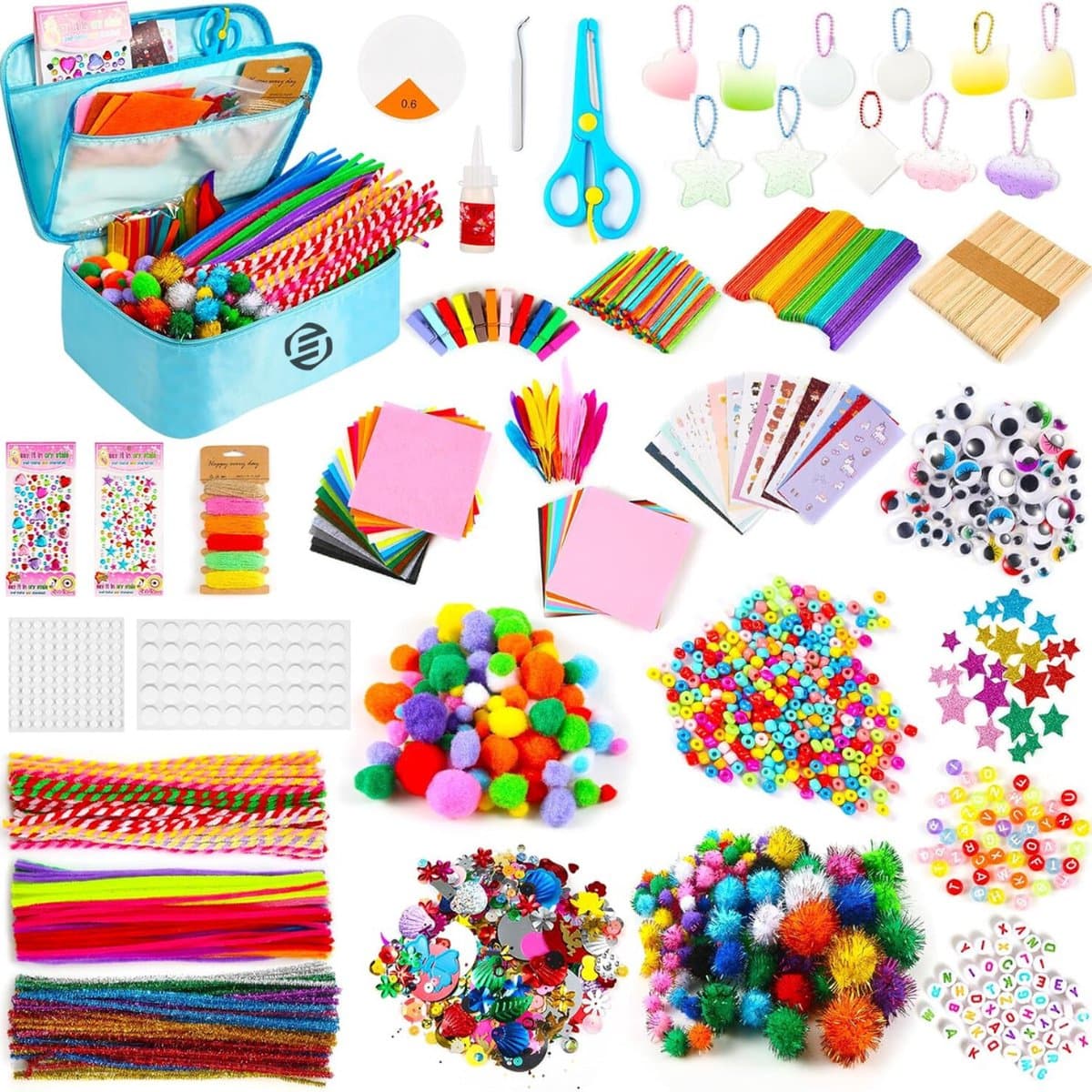 Equivera Knutselkoffer - Knutselset voor jongens en meisjes - Knutseldoos - Knutselkoffer voor Jongens en Meisjes - Knutselkoffer Kinderen - Cadeautip voor uw kind!