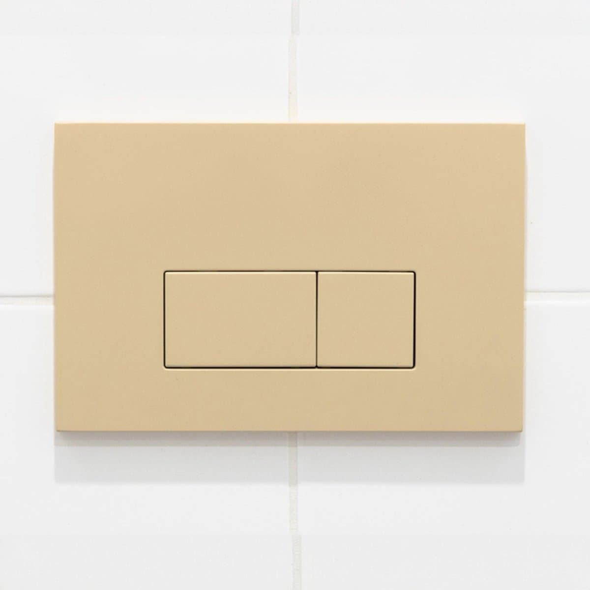 QeramiQ Push Bedieningsplaat - voor Geberit UP320 inbouwreservoir - dualflush - rechthoekige knoppen - kunststof beige