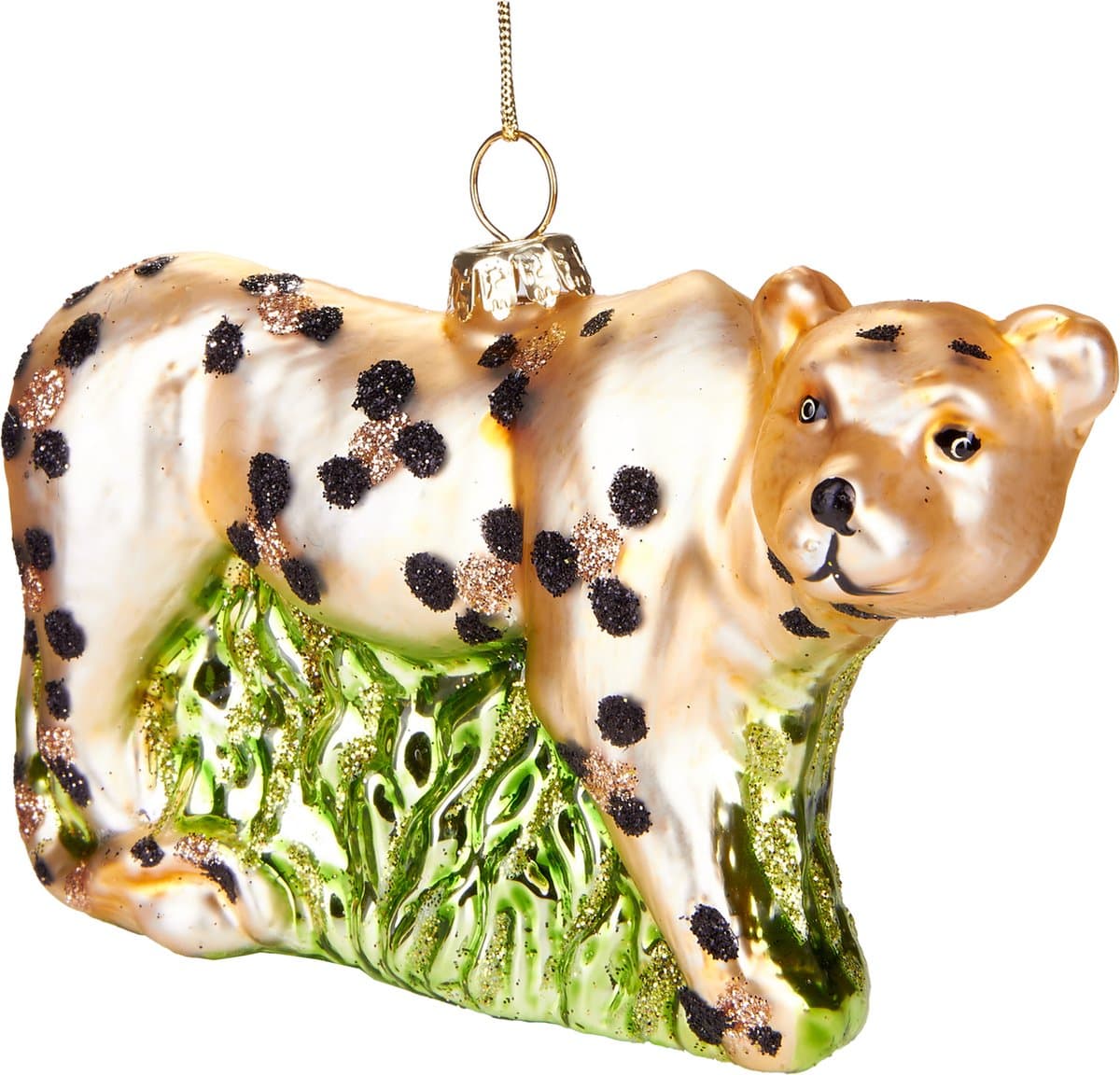 BRUBAKER Leopard - Handgeschilderde Glazen Kerstbal - Handgeblazen Kerstversiering - Grappige Kersthanger - Kerstboom Decoratie - 11,5 cm
