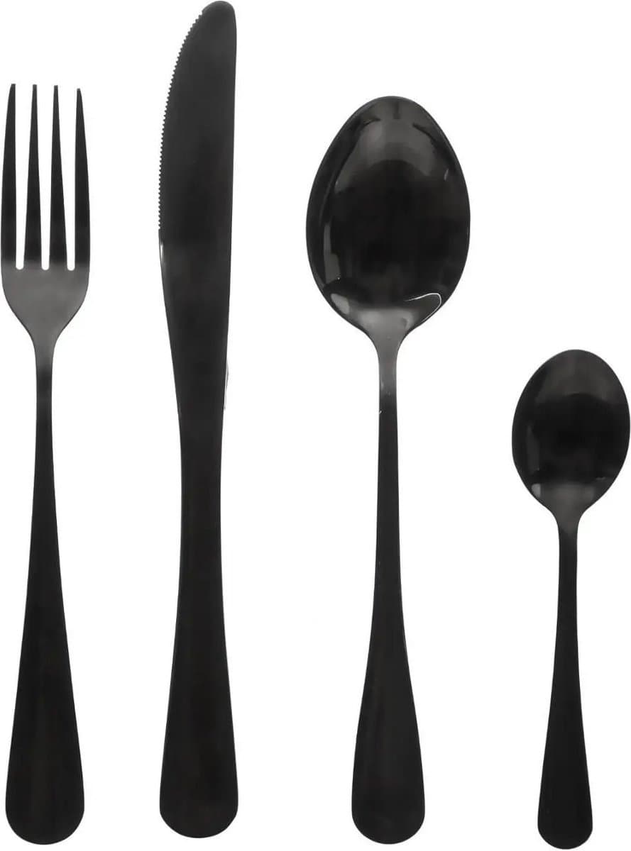 Secret de Gourmet RVS bestekset - 16 stuks, zwart