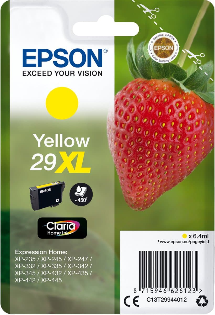Epson aardbei enkelverpakking gele 29XL Claria Home inkt