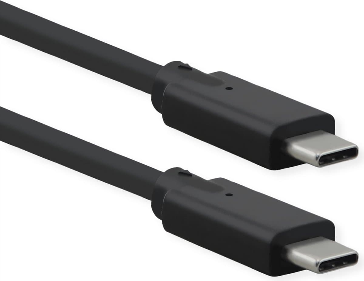 ROLINE USB 3.2 Gen 2x2 kabel, met PD, C-C, M/M, 4K UHD-1, 20Gbit/s, Emark, 100W, zwart, 1,5 m