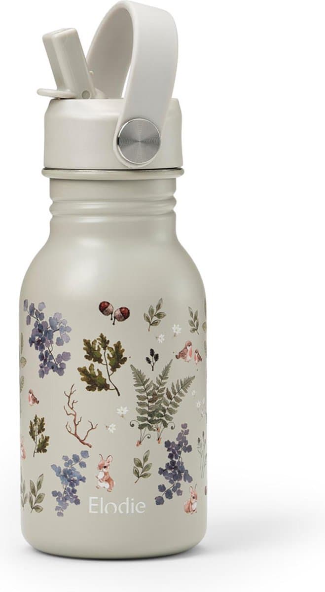 Elodie Water Bottle - Waterfles kinderen - Drinkfles met rietje - Drinkbeker - rvs drinkfles 350ml - Fairytale Forest