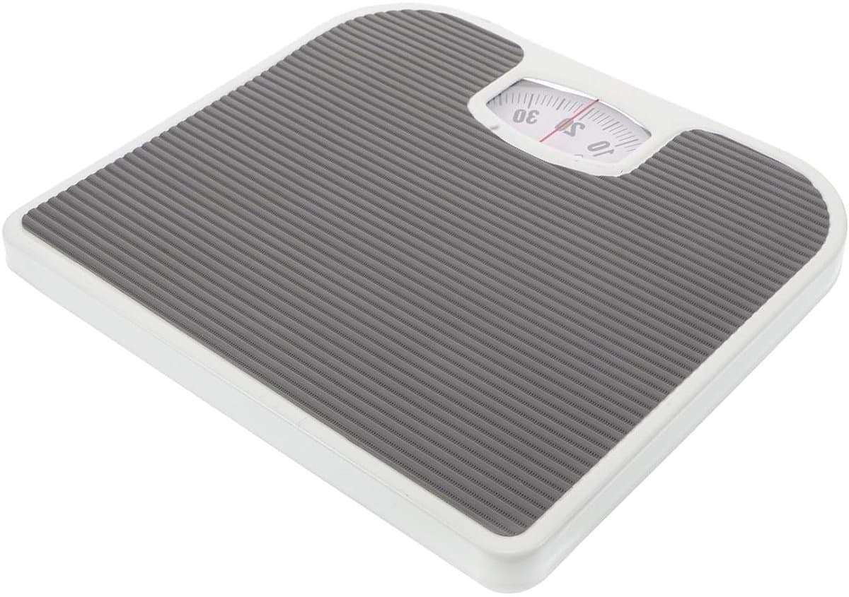 Mechanische Lichaamsweegschaal - Analoge Personenweegschaal - Gezondheid Monitoren - Hoge Nauwkeurigheid - 26.8 cm - Lichtgrijs
