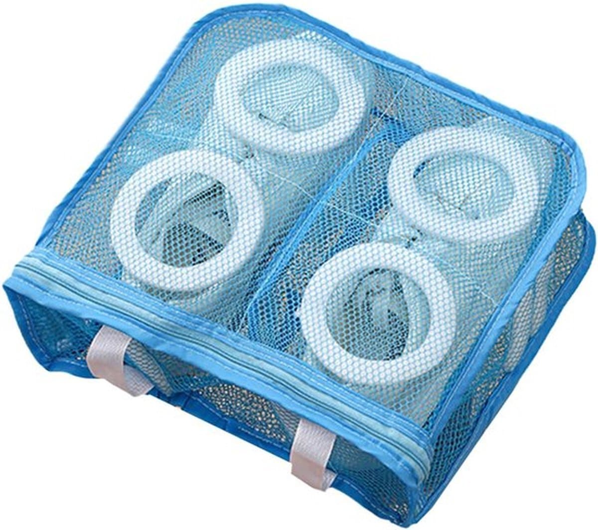 Draagbare waszak voor schoenen, herbruikbare waszak van mesh met ritssluiting, voor het reinigen en drogen van sneakers, tennisschoenen, bh's, sokken en speelgoed, verdikte anti-deformatie waszak voor op reis en thuisgebruik, Blauw