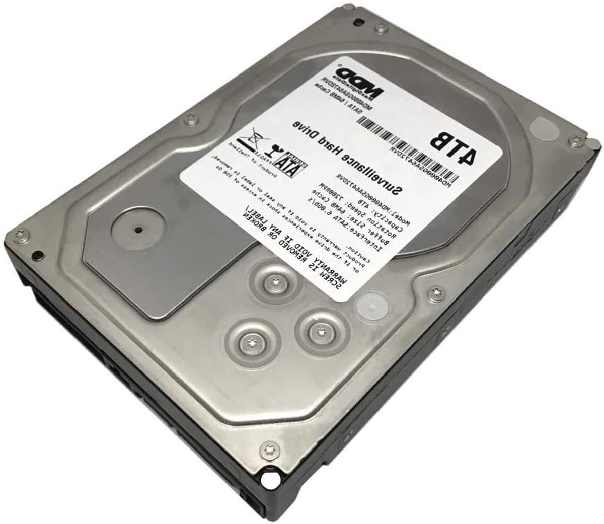 Interne Harde Schijf - Bewakings HDD - 24/7 Opnames - Geoptimaliseerd voor Videostreaming - 4 TB - Zilver