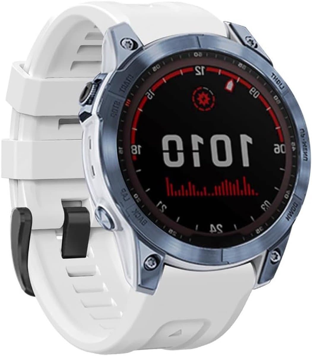 Sportieve Siliconen Vervangband 22mm voor Garmin Forerunner 965, Fenix 7, Instinct en Epix - Wit, Geschikt voor Mannen en Vrouwen