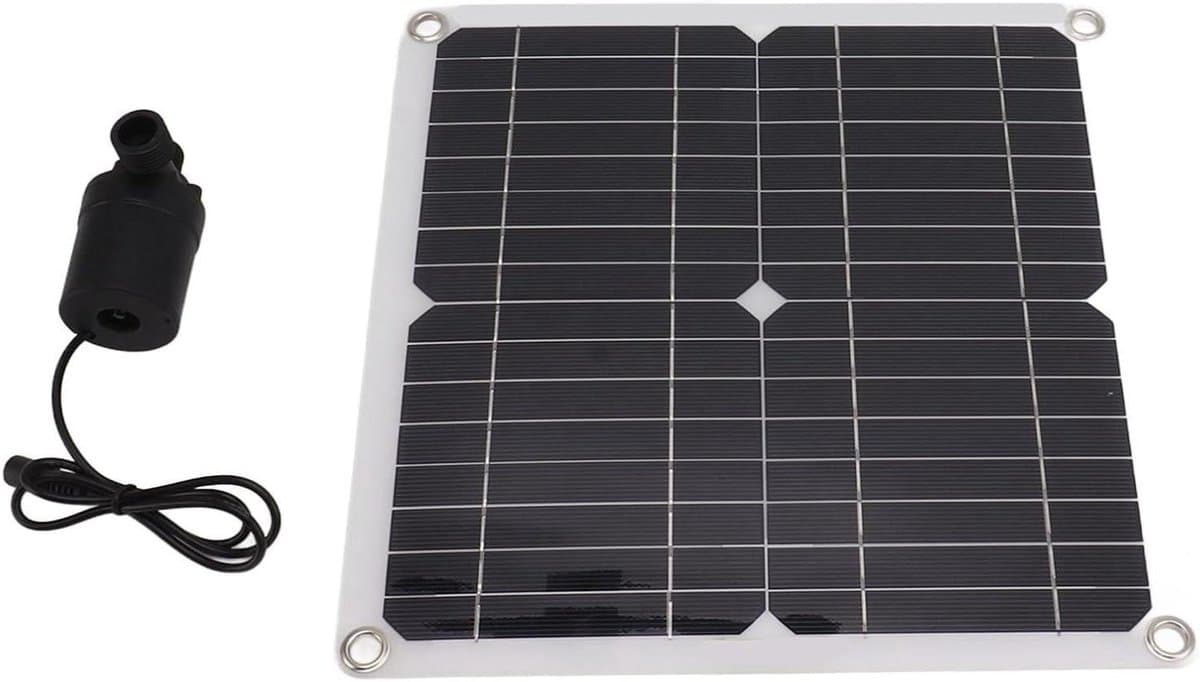 Zonne waterpomp - Fonteinpomp Solar - Vijver Decoratie - Met Accubox Controller - 50W Paneel 22W Pomp - Zwart