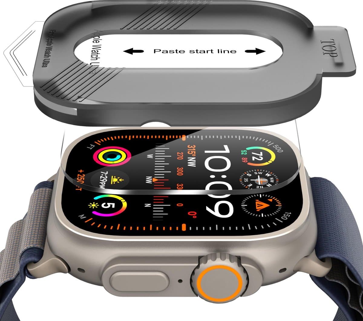 Allecto - Schermbeschermer - Gehard Glas - Eenvoudig te Installeren - HD - Krasbestendig - Voor Apple Watch Ultra 3/2/1 49mm