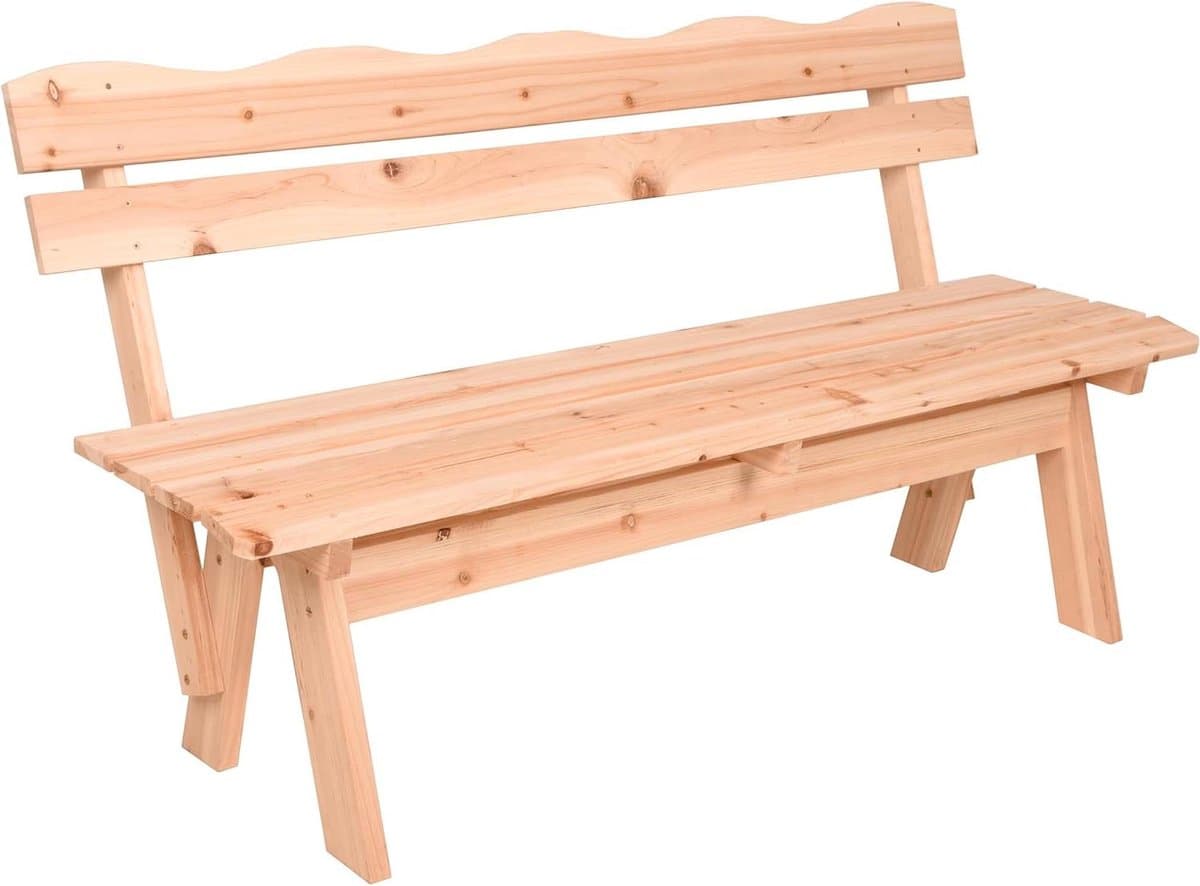 Houten tuinbank - Driezits bank - Buiten ontspannen - Weerbestendig ontwerp - 150 cm breed - Naturel