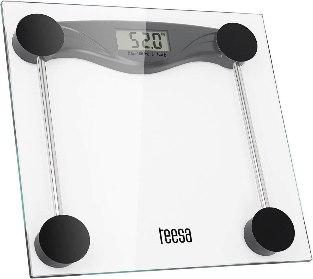 Digitale Personenweegschaal - Glazen Weegschaal - Gewicht Monitoren - Automatische Aan/Uit - 180 kg Capaciteit - Transparant