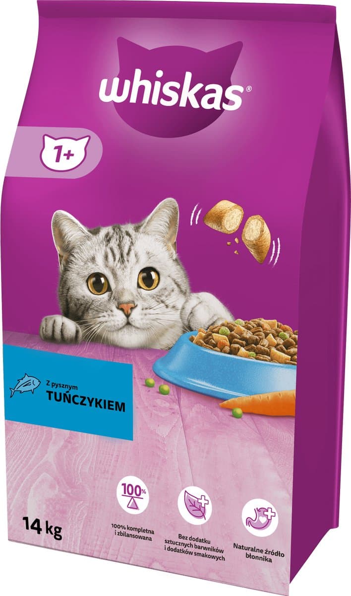 Whiskas - Adult Droogvoer - Tonijn - Groenten - 14kg