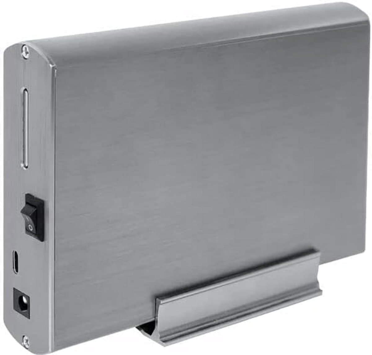 Externe 3.5 inch HDD Behuizing USB-C en USB 3.0 Ruimtegrijs Aluminium