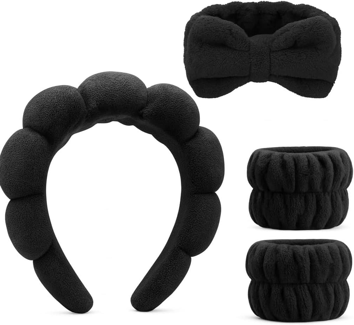 Zachte badstof hoofdband voor gezicht wassen en huidverzorging - Dikke make-up haarband