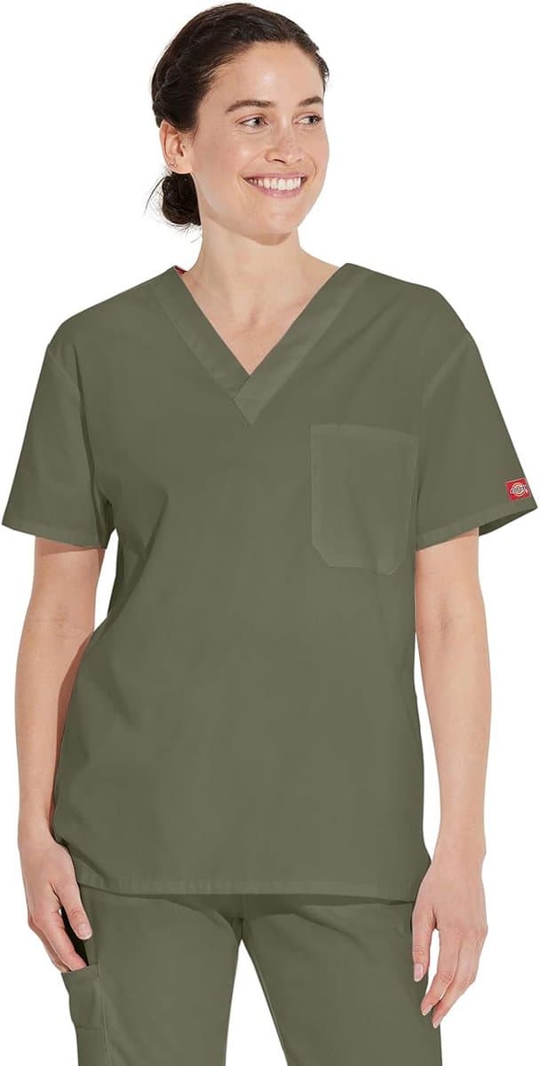 Unisex Scrubs Top V-Hals Medische Werk Kleding Zacht Katoen Mix