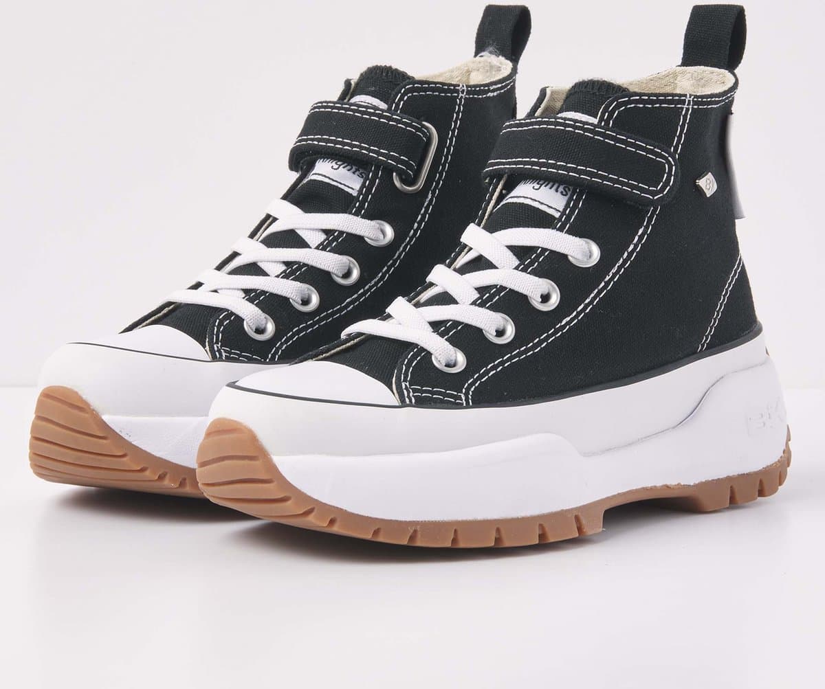 British Knights - Kaya Mid Fly Meisjes Sneakers Hoog - Maat 28 - Zwart - Katoen - Meiden Schoenen