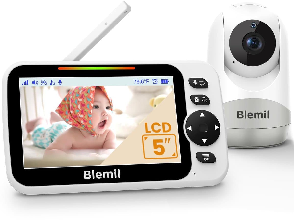 Babyfoon met Camera – 5 inch Scherm – 30 Uur Batterij – Nachtzicht – 2-Weg Audio – 300 m Bereik