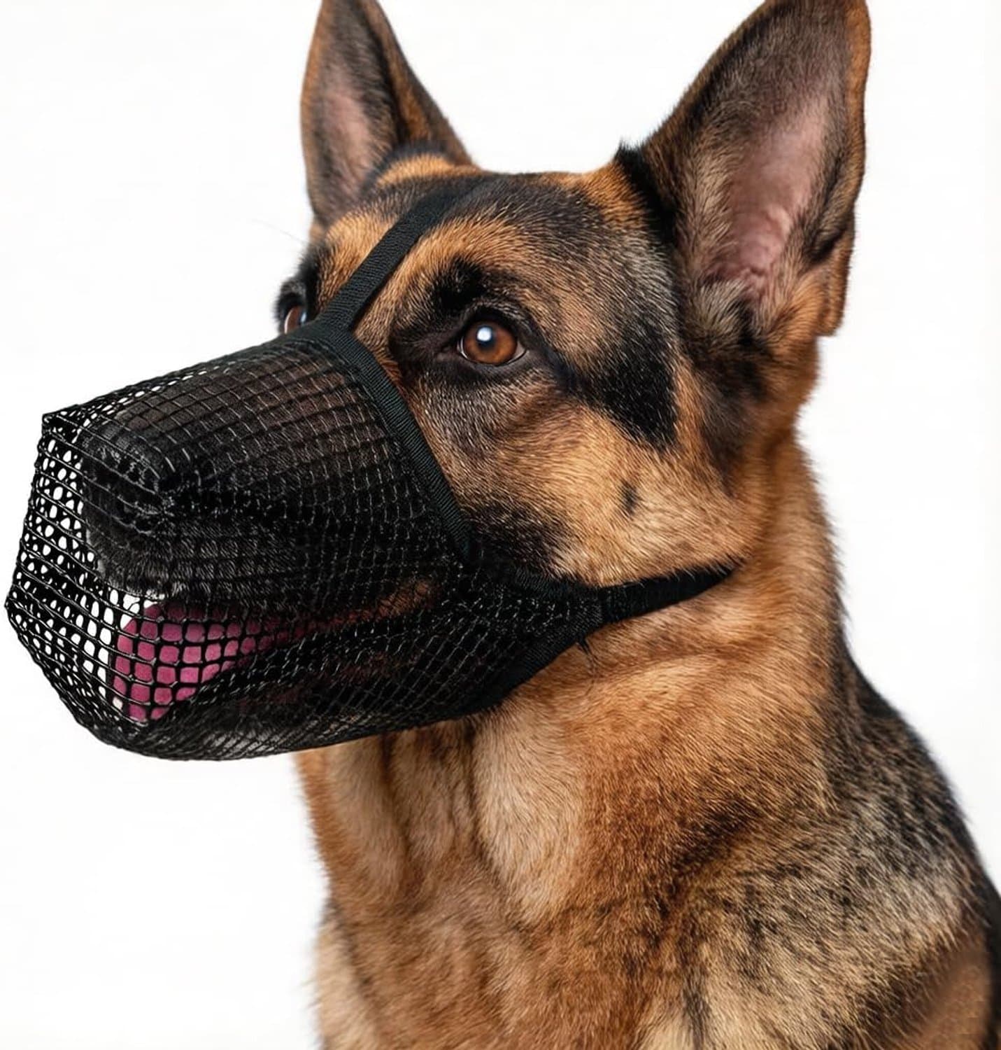 Muilkorf voor honden L - zachte mesh - verstelbaar - voorkomt bijten en likken - Vemera
