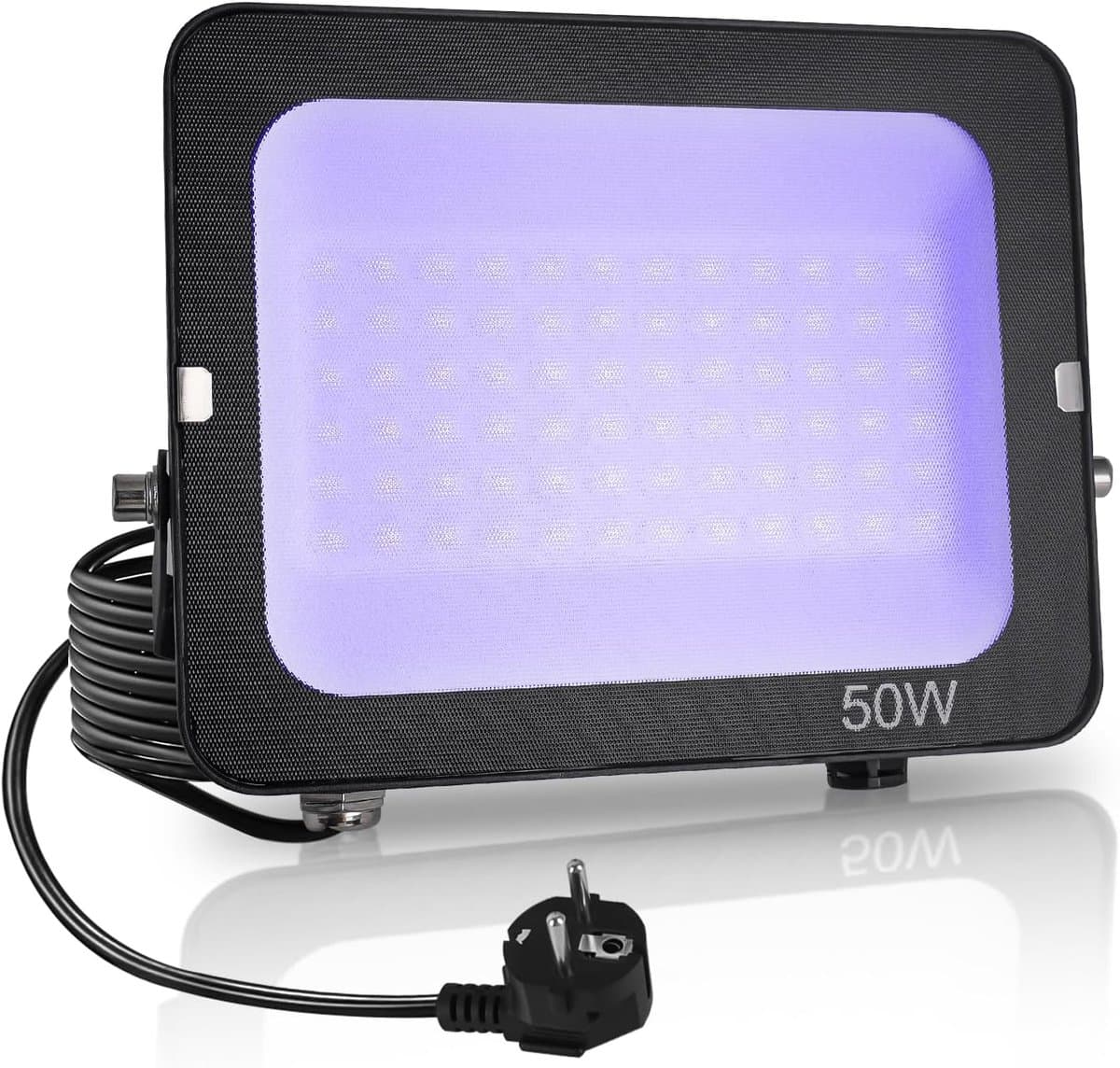Black Light Spotlight 50W,LED Zwart Licht Schijnwerper met plug,395-400nm IP65 Waterdicht UV Lamp Fluorescerende Partylicht voor Lichaamsbeschildering,Neon Glow Party,Podium,Halloween