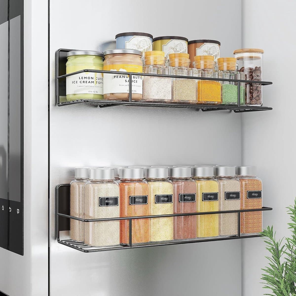 Magnetisch Kruidenrek 2 Stuks - Sterke Magnetische Organizer zonder Boren voor Koelkast