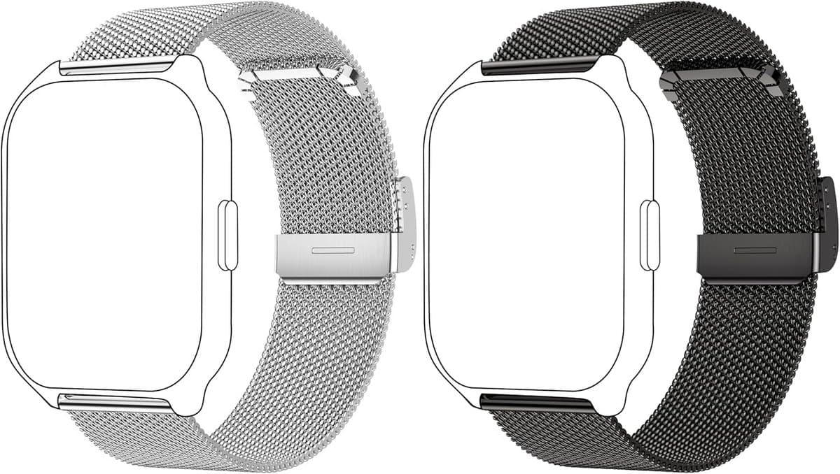 Universele 22mm Horlogeband voor Smartwatches, Zwart Milanese Lus