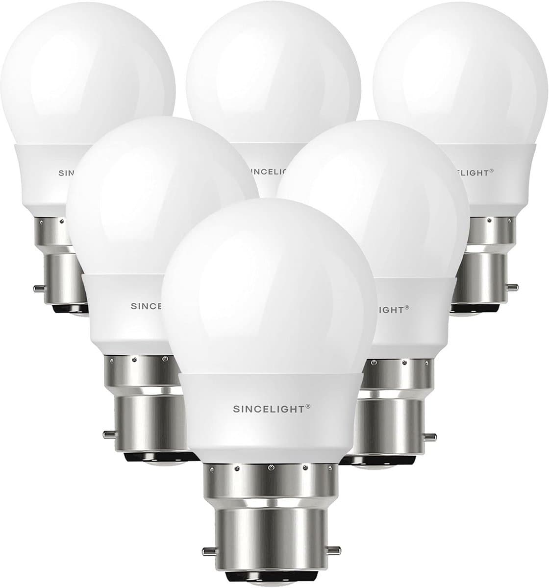 6x B22 LED Lampen 5W Warm Wit Licht Hoge Kleurweergave RA92 Vervangt 50W Gloeilamp
