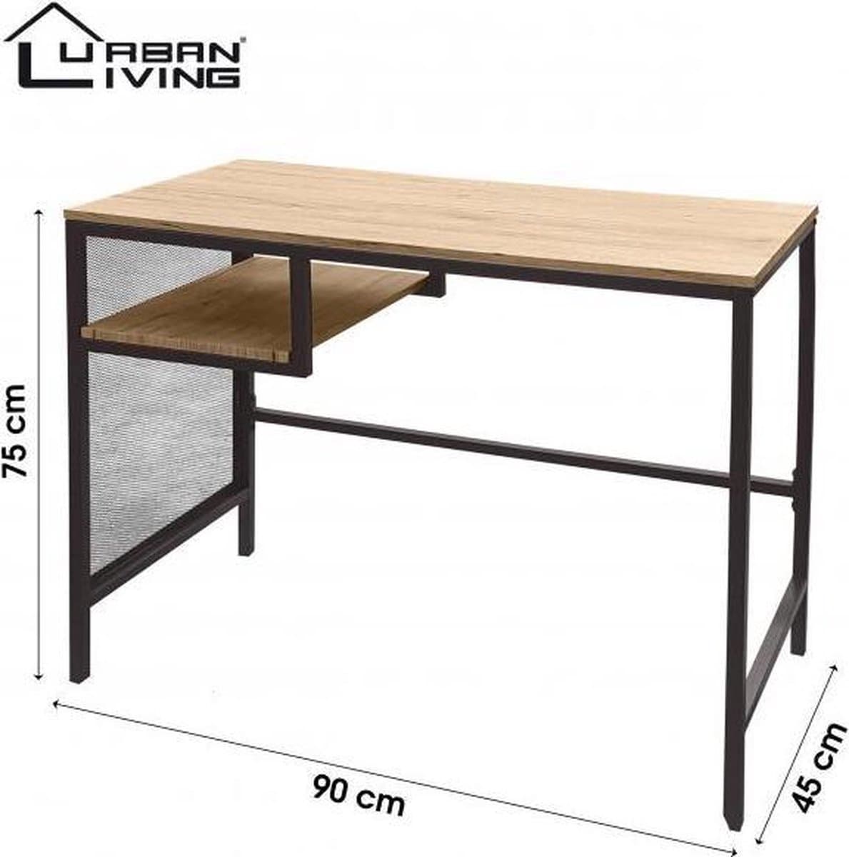Urban Living - Bureau met Metalen Frame - Industrieel Design