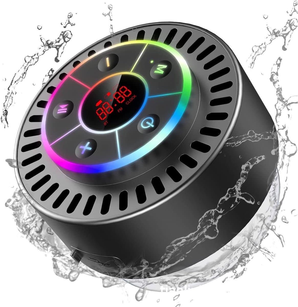 Waterdichte Bluetooth Luidspreker - Draagbare Speaker - Badkamer Muziek - IPX7 Waterdicht - 10 x 10 x 9 cm - Zwart