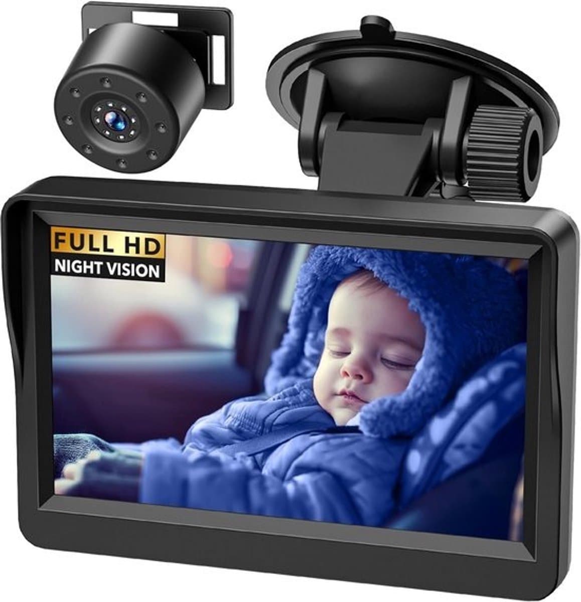 Auto Camera voor Baby's - 4.3 inch HD Nachtzicht - 178° Breek Zicht - Draadloze Monitor - Voor Kinderen, Peuters en Ouders