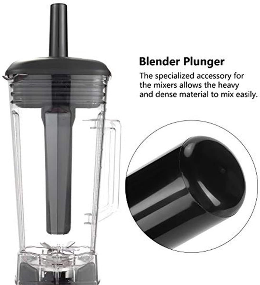 Blender Plunger, Accelerator Tamper Plastic Stick Vervanging Geschikt voor Vitamix Mixer