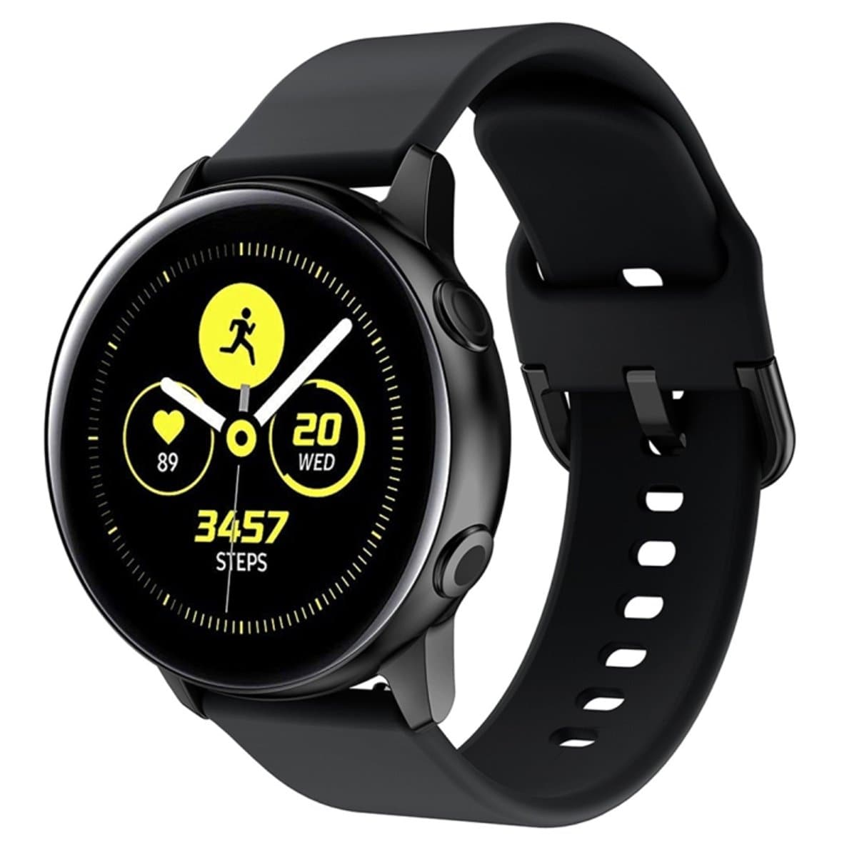 Smart Watch Electroplated Buckle Polsband Horlogeband voor Galaxy Watch Active (zwart)