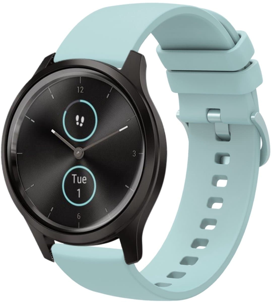 Voor Garmin VivoMove-stijl 20 mm effen kleur zachte siliconen horlogeband (saffiergroen)