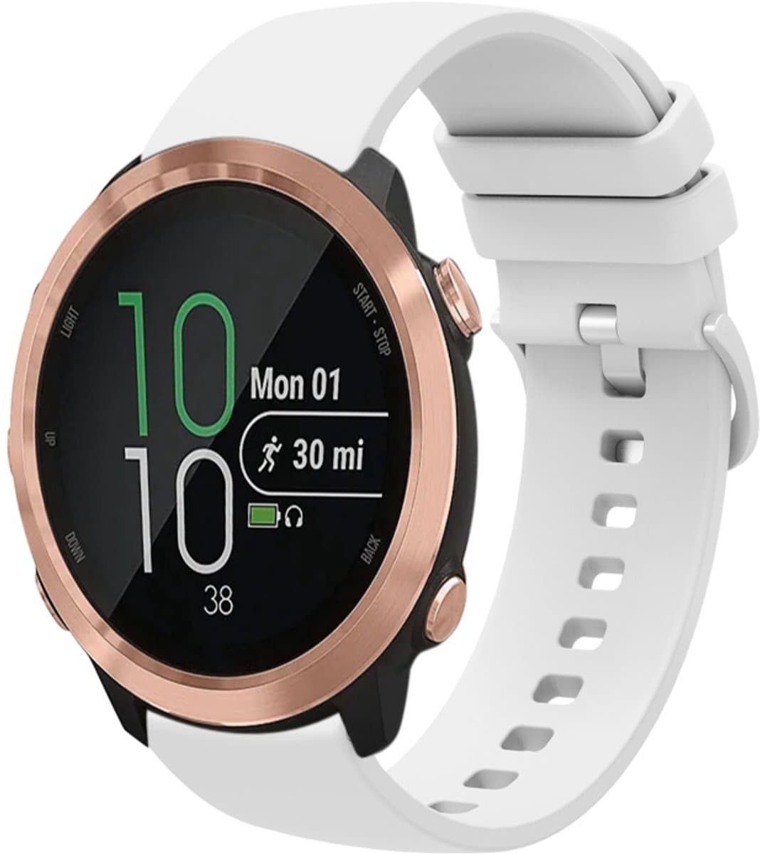 Voor Garmin Forerunner 645 20mm effen kleur zachte siliconen horlogeband (wit)