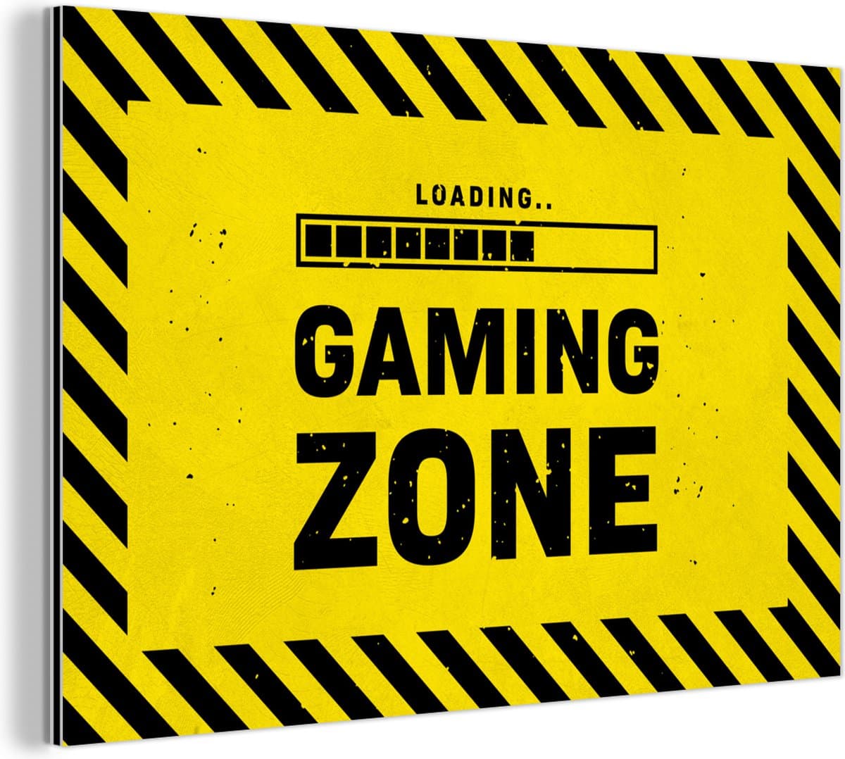 Wanddecoratie Metaal - Aluminium Schilderij Industrieel - Gaming - Quotes - Controller - Gaming zone - Game - 180x120 cm - Dibond - Foto op aluminium - Industriële muurdecoratie - Voor de woonkamer/slaapkamer