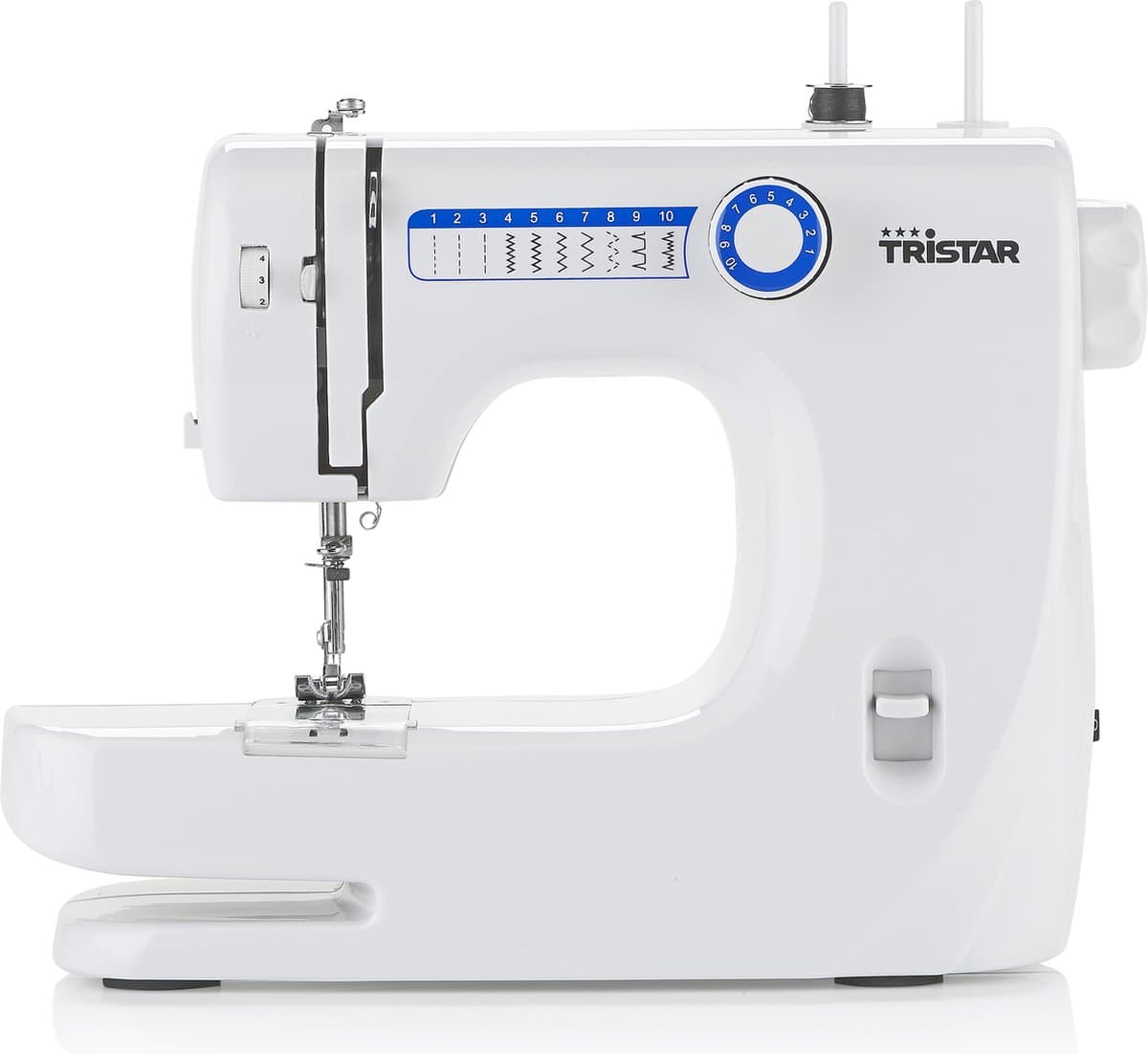 Tristar SM-6000 Sewing Machine - Beginners - Naaimachine - 10 patronen - Lichte en Dunne stoffen - Wit