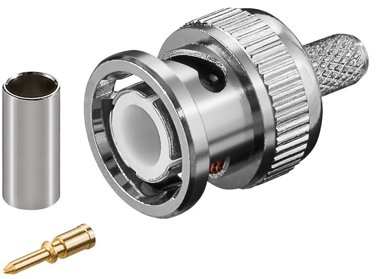 Goobay BNC Krimp Plug - BNC (m) - voor RG58/U kabel - 50 ohm - met vergulde pin
