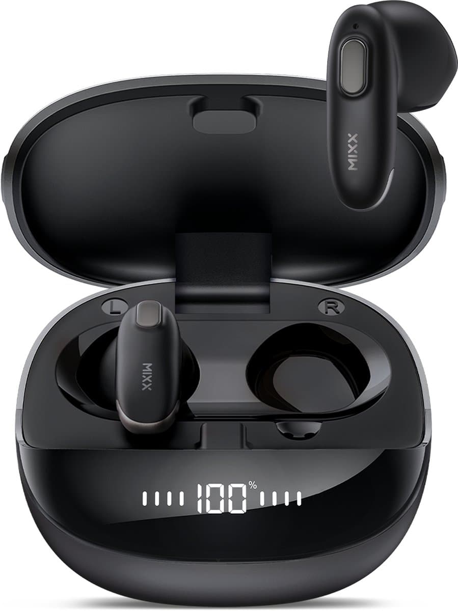 MIXX StreamBuds Hybrid Charge 2 - Draadloze Oordopjes - 3 EQ-modi - Qi - Zwart