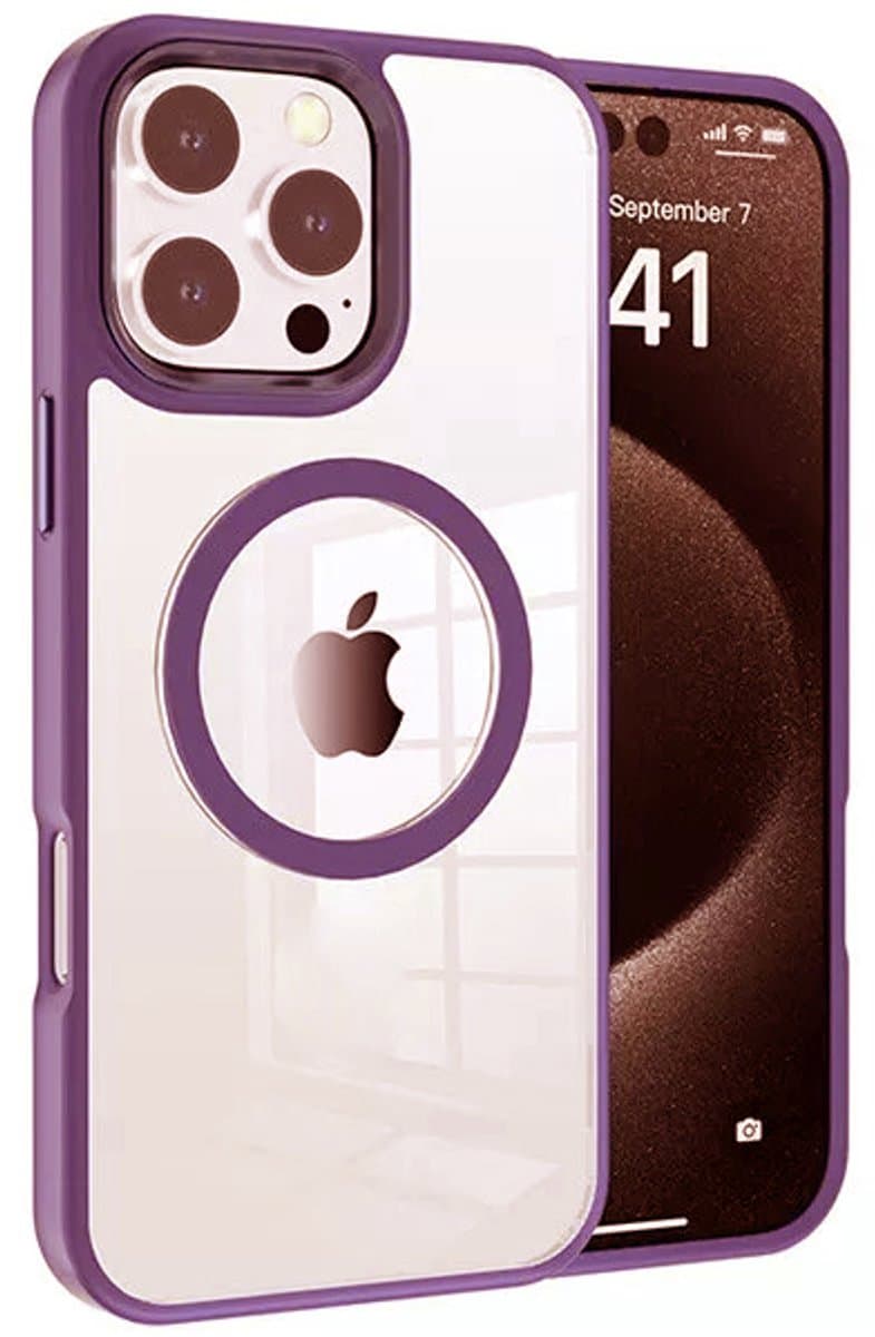 Magneet hoesje Geschikt voor Apple iPhone 16 Plus hoesje - Telefoonhoesje Geschikt voor Magsafe Magnetische accessoires - backcover (Paars)