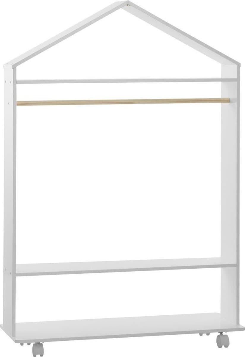 Sphera Kledingkast op Wieltjes - 120 x 80,5 x 36 cm - Wit