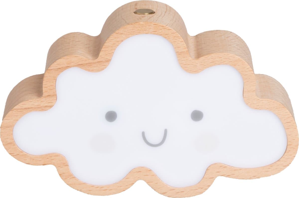 Baby's Only Nachtlampje Wolk Wonder - Nachtlampje Babykamer - Lampje met USB-aansluiting - Gemaakt van hout met het FSC keurmerk - Met slaapmuziek