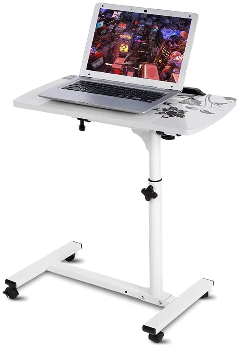 Allecto - Verstelbaar Laptopbureau - Multifunctioneel Bureau - Wit - Ideaal voor Slaapbank - Geschikt voor Thuiswerk en Ontspanning