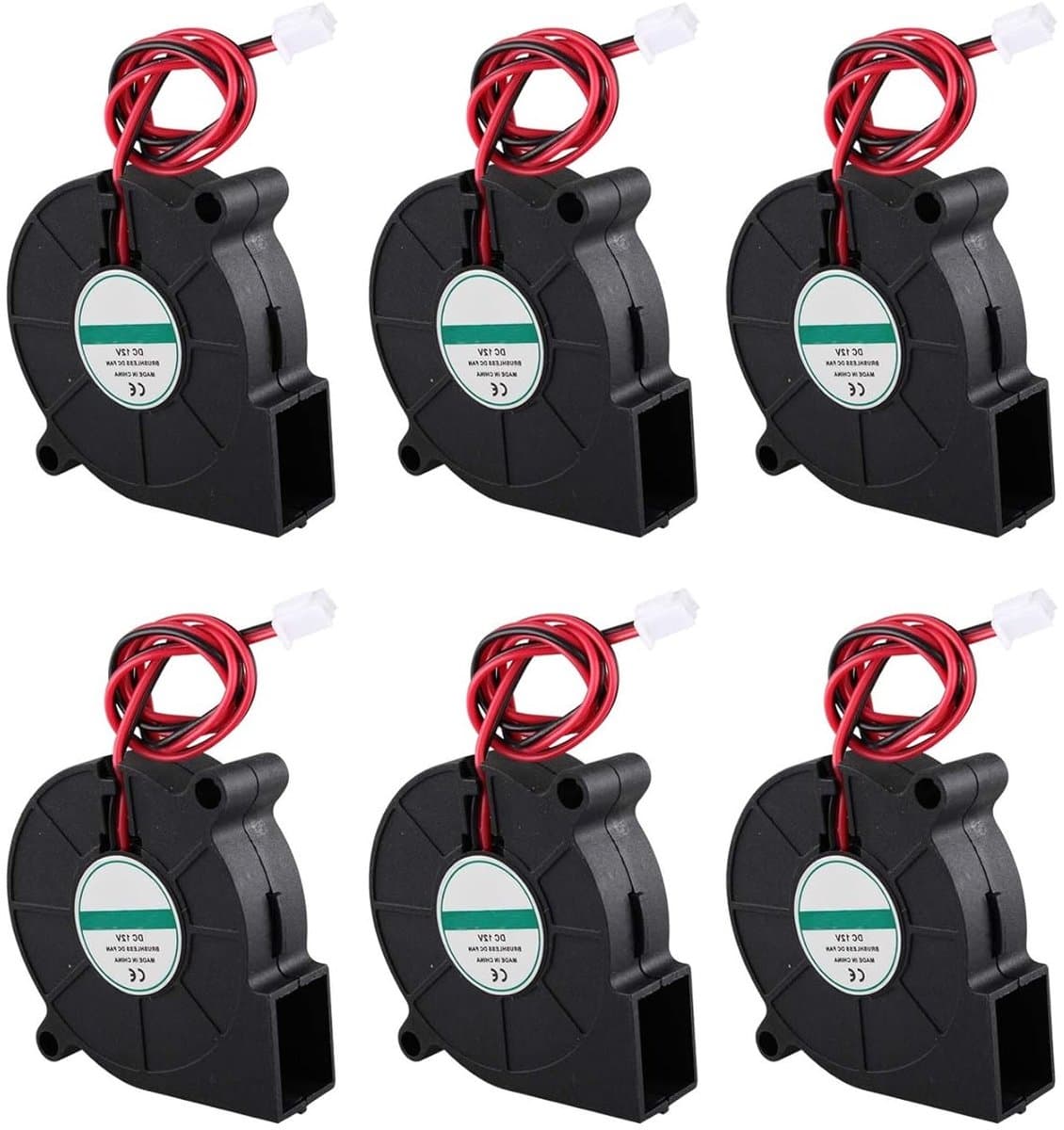 3D Printer Koelventilator 12V 50x50x15mm - 6 Stuks Radiale Koeling voor Hot End en Extruder, Ideaal voor RepRap i3 en Verbeterde Koeling van 3D Printprojecten