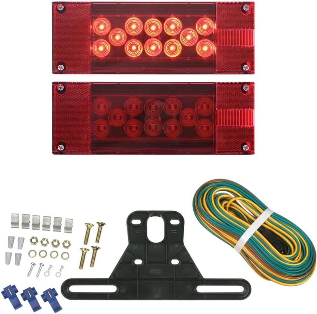 LED Achterlicht Kit - Combinatie Verlichting - Voertuig Verlichting - Laag Profiel - 20.5 x 7.1 cm - Rood