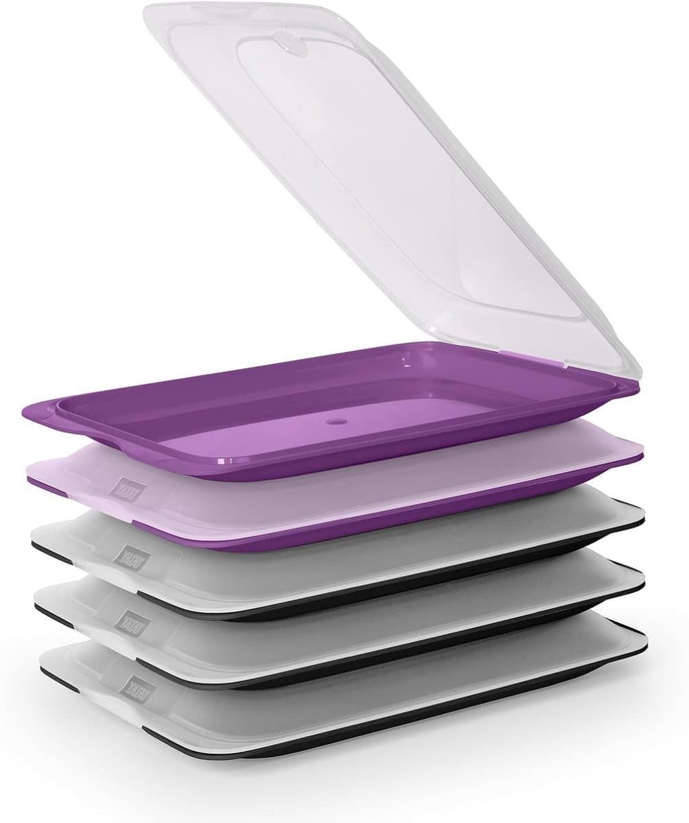 Voedsel Bewaarbakjes - Vershoudbakjes Set - Koelkast Organisatie - BPA-vrij Plastic - 5 Stuks - Zwart