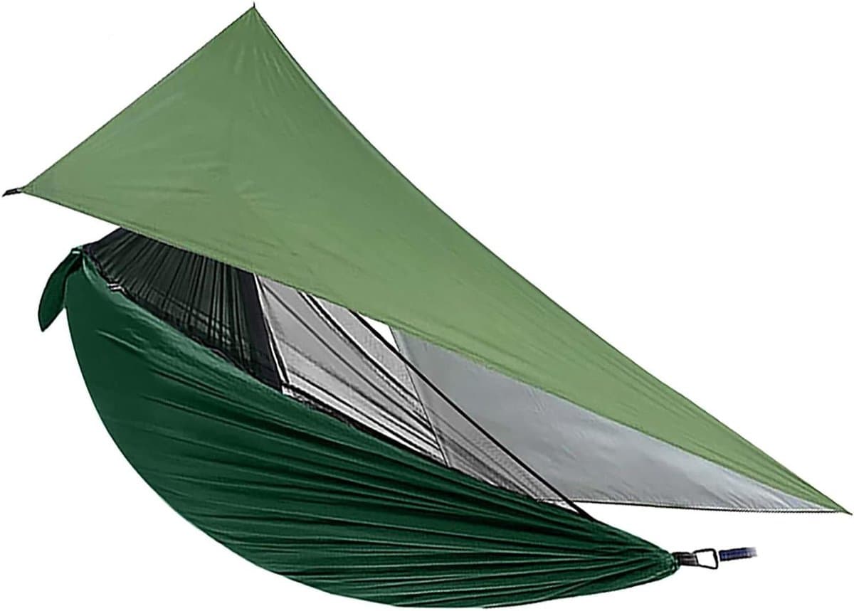 Kampeerhangmat - Outdoor hangmat - Kamperen en Reizen - Met Net en Tentzeil - 200 kg capaciteit - Naturel