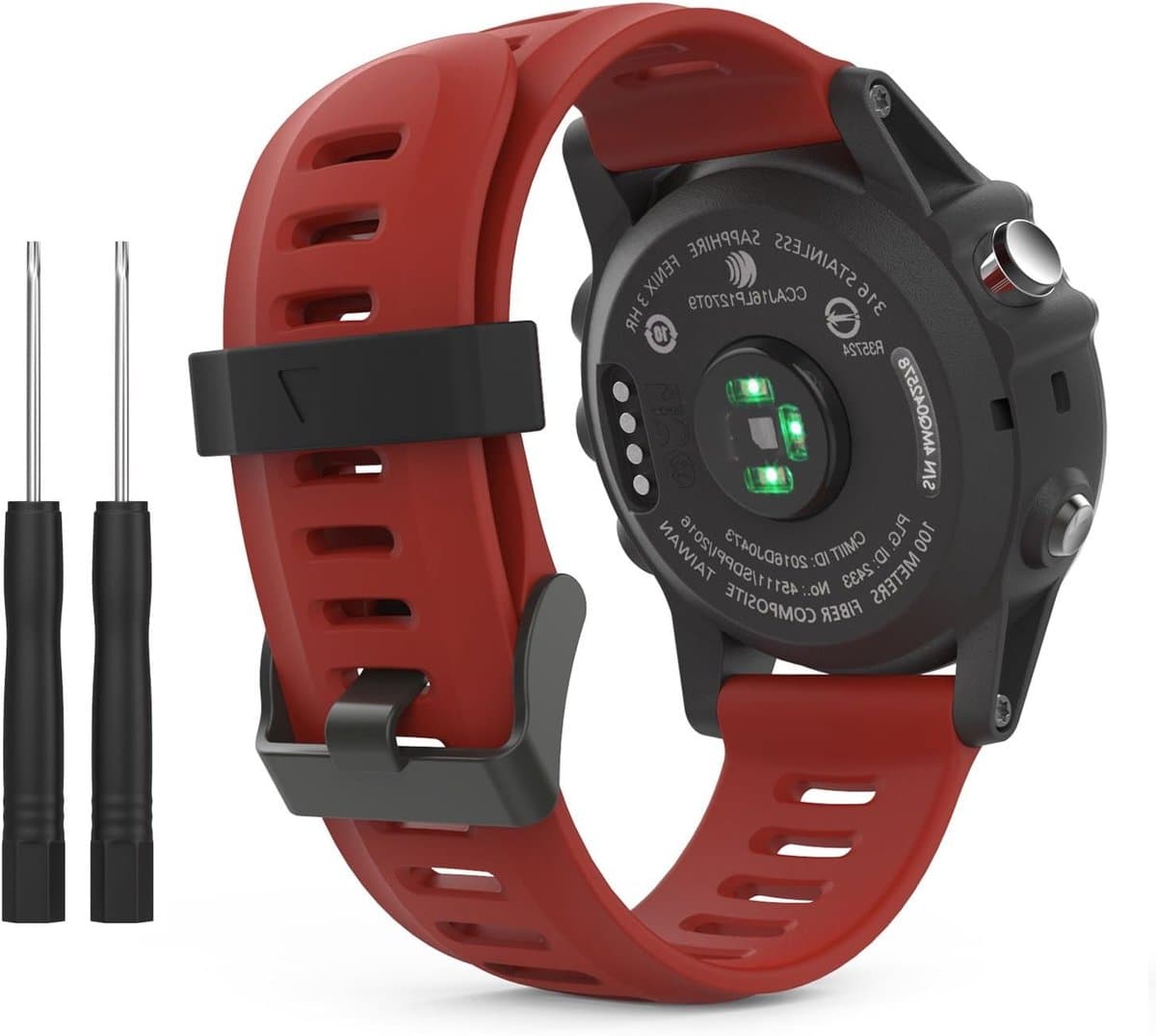 Zachte siliconen horlogeband voor Garmin Fenix 3, Fenix 5X, D2 Delta PX en Descent MK1, comfortabele reservearmband voor sport en dagelijks gebruik