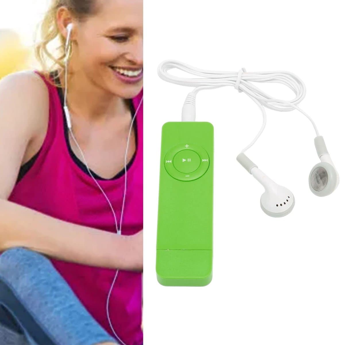 Dailygoody - Draagbare MP3-speler - 64 GB - HD-geluid - Groen - Muziekspeler - Compact en lichtgewicht - Voor pc en laptop