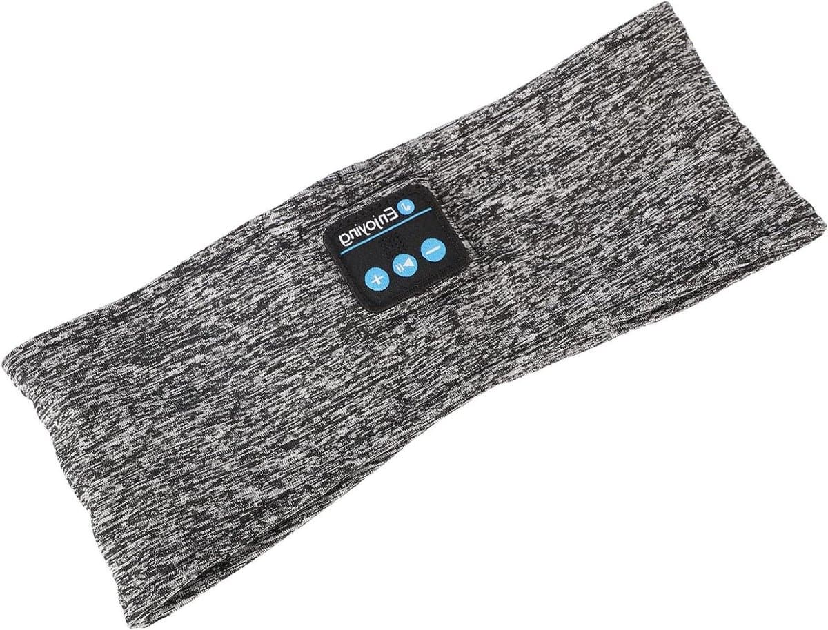 Muziek Hoofdband - Sport Koptelefoon - Tijdens Sporten - Zweetabsorberend Nylon - 8 Uur Speeltijd - Grijs